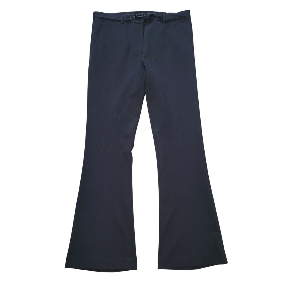 Robert Rodriguez Womens‎ Size 8 Flare Leg Trousers Black Belted Mid Rise Pants